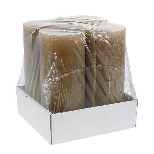 Floristik24 Kynttilä vaaleanruskea 85mm x 200mm 4kpl