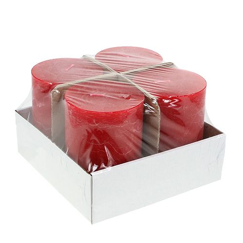 Floristik24 Kynttilä punainen 85mm x 120mm värillinen 4kpl