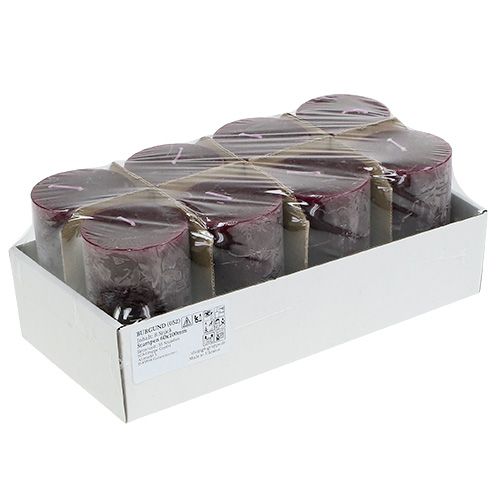 Floristik24 Kynttilä 60mm x 100mm Burgundy 8 kpl