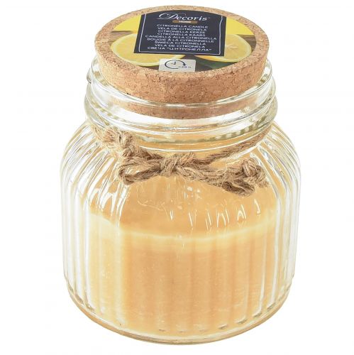Kynttilä Citronella tuoksuva kynttilän lasikansi hunaja H11,5cm