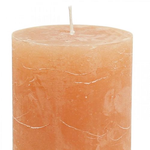 kohteita Yksiväriset kynttilät Oranssi Persikka pilarikynttilät 70×100mm 4kpl