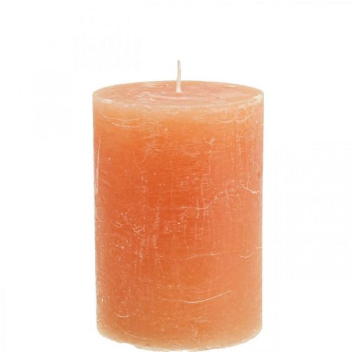 Floristik24 Yksiväriset kynttilät Oranssi Persikka pilarikynttilät 85×120mm 2kpl