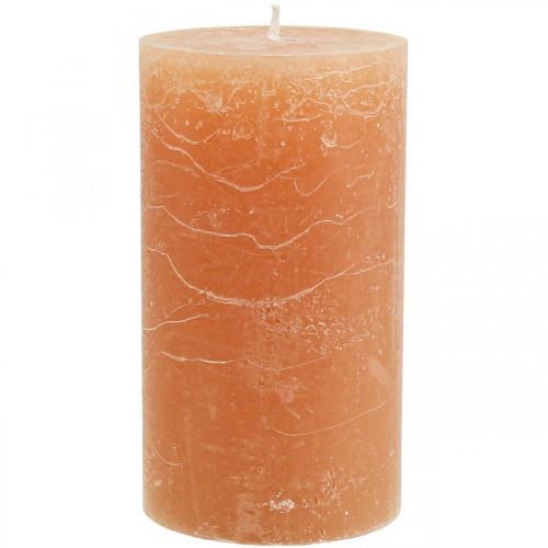 Yksiväriset kynttilät Oranssi Persikka pilarikynttilät 85×150mm 2kpl