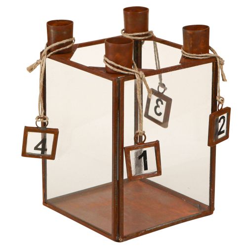 Advent-kynttilänjalka ruostemetallin täyttämiseen 10×10×15,5cm