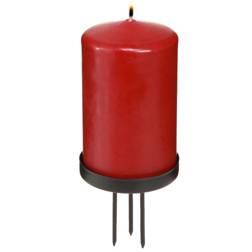 Floristik24 Kynttilänjalka adventtiseppele metalli mattamusta Ø8cm 4 kpl