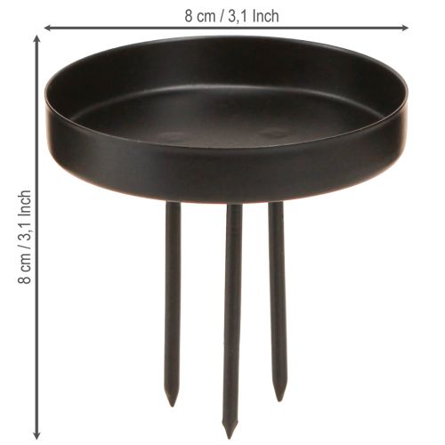 Floristik24 Kynttilänjalka adventtiseppele metalli mattamusta Ø8cm 4 kpl