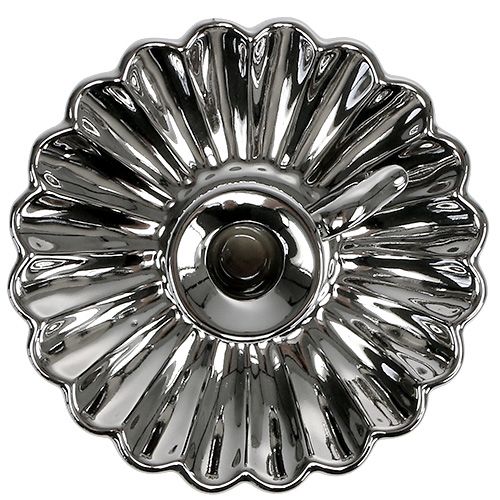 Floristik24 Kynttilänjalka keraaminen hopea Ø16cm