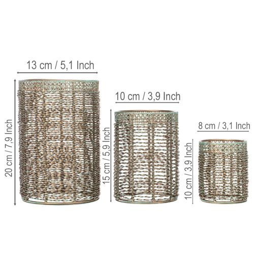 Metalliset kynttilänjalat, tuikkujalat Ø8/10/13cm, 3 kpl sarja | Floristik24.fi