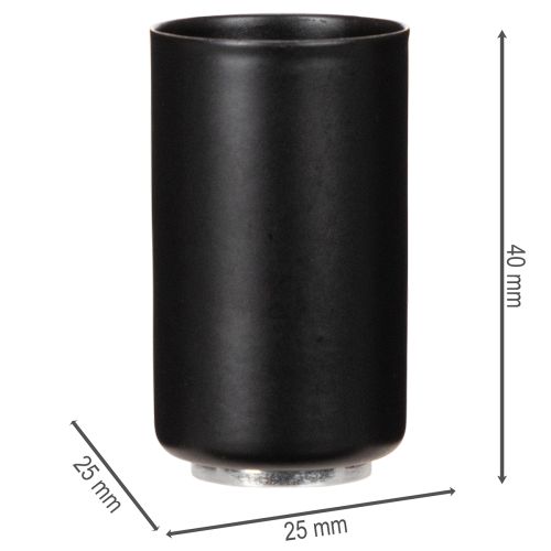 Pyöreä magneettinen kynttilänjalka, mattamusta, 25 mm:n kartiokynttilöille, 4 kpl | Floristik24.fi