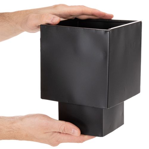 Musta kuutiomainen istutusruukku jalustalla, moderni, 22 cm | Floristik24.fi