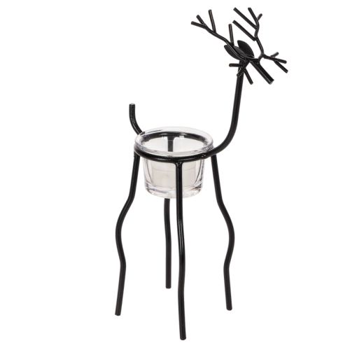 Poro-kynttilänjalka tuikkulasialustalla, 28 cm