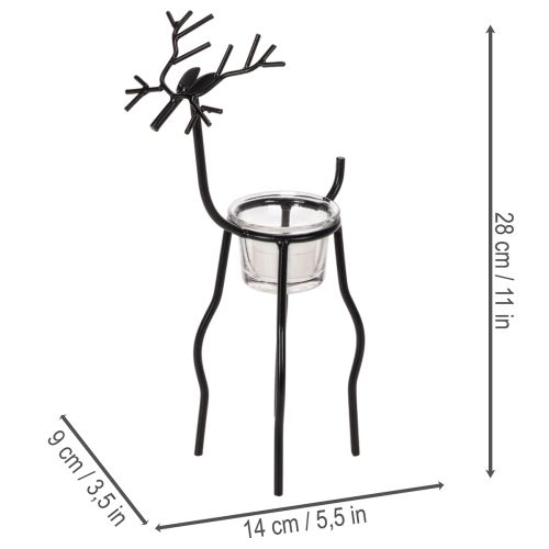 Poro-kynttilänjalka tuikkulasialustalla, 28 cm | Floristik24.fi