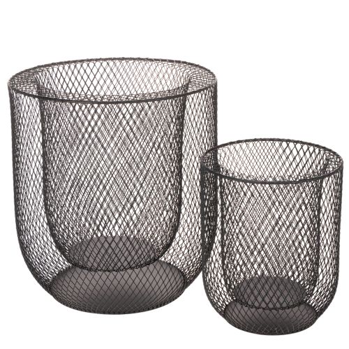 Musta metallinen korikynttilänjalka, Ø28,5/18 cm, 2 kpl:n setti ostaa | Floristik24.fi