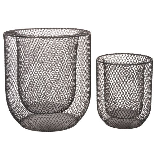 Musta metallinen korikynttilänjalka, Ø28,5/18 cm, 2 kpl:n setti | Floristik24.fi