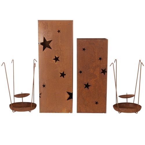 kohteita Joulukynttilänjalat, maalaismainen viimeistely, 40/50 cm korkea, 2 kpl:n setti