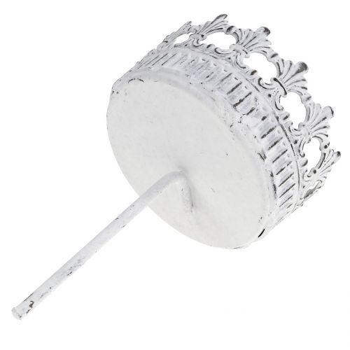 kohteita Kynttilänjalka valkoinen antiikki Ø7cm K12cm 1 kpl