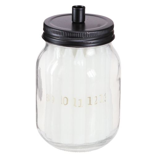 kohteita Kynttilänjalka lasilla, 24 kynttilää Adventtikalenteri H14,5cm