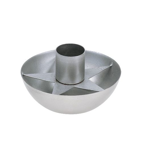 Floristik24 Kynttilänjalka kartiokynttilälle hopea Ø8cm H5cm