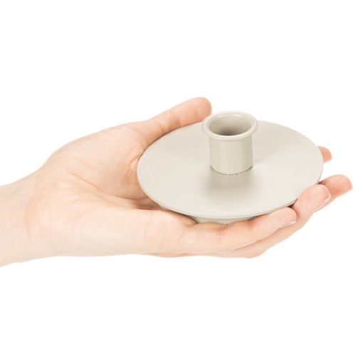 Pyöreät kermanväriset kynttilänjalat kartiokynttilöille, pöytäkoriste, 10 cm, 2 kpl | Floristik24.fi