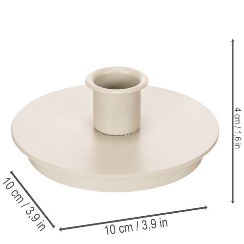 Pyöreät kermanväriset kynttilänjalat kartiokynttilöille, pöytäkoriste, 10 cm, 2 kpl | Floristik24.fi
