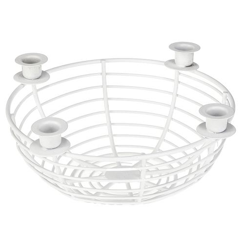 kohteita Kynttilänjalka valkoisella koristeellisessa metallikulhossa Ø14cm K7cm
