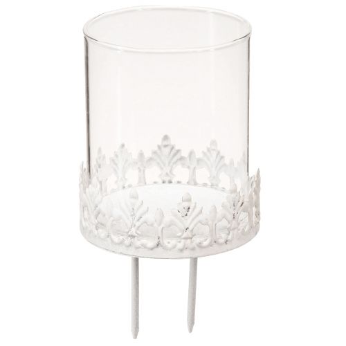 Kynttilänjalka piikkikynttilänjalalla valkoinen K8cm 4 kpl