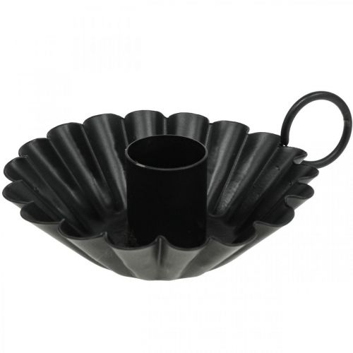 Kynttilänjalka musta Kynttilänjalka metallinen pöytäkoristelu Ø9,5cm H3cm