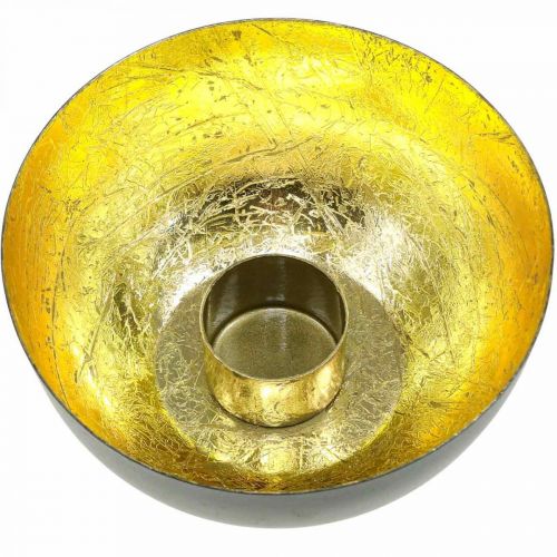 Floristik24 Kynttilänjalka Black Gold Joulukoristeet Ø13cm K6,5cm