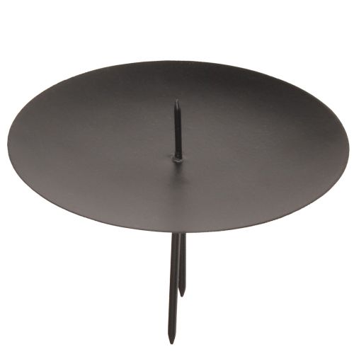 Floristik24 Kynttilänjalka metallin kiinnittämiseen Adventin musta Ø8cm 4 kpl