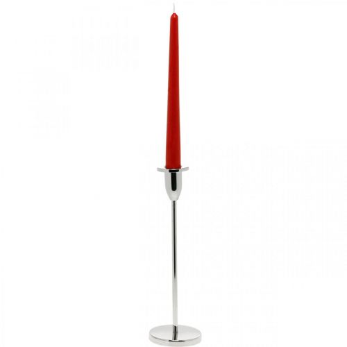 Floristik24 Kynttilänjalka hopea metallia deco kynttilänjalka moderni H26cm