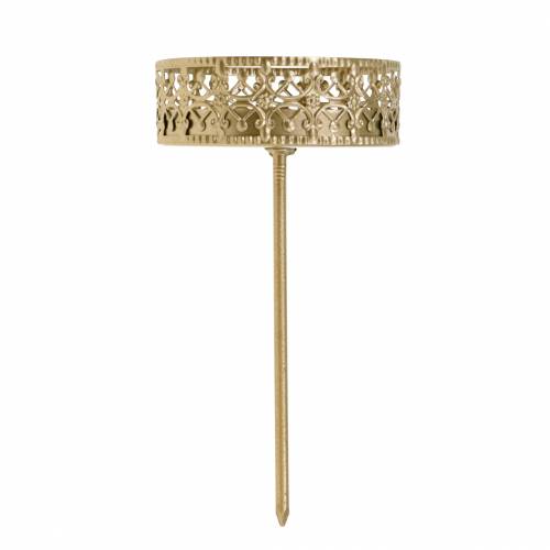 kohteita Filigraani kynttilänjalka kultaisen kiinnittämiseen Ø6,4cm K12,5cm 4 kpl antiikkia