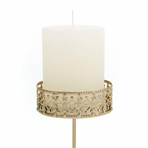 Floristik24 Kukkaiset kynttilänjalat kultaisten kiinnittämiseen Ø7,4cm K12,5cm 4 kpl antiikkia