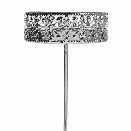 kohteita Kukkaiset kynttilänjalat hopean kiinnittämiseen Ø7,4cm H12,5cm antiikkisen ilmeen 4 kpl