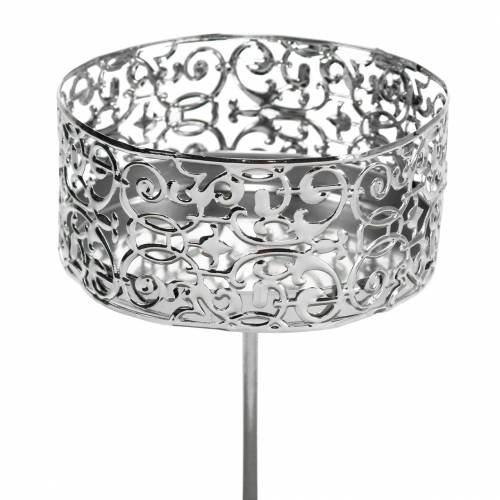 kohteita Kukkaiset kynttilänjalat hopean kiinnittämiseen Ø8,8cm K13,7cm 4 kpl antiikkia