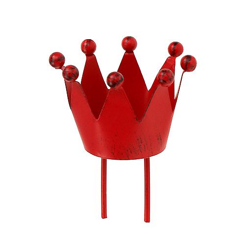 Floristik24 Kynttilänjalka kruunu punainen Ø7cm H9cm