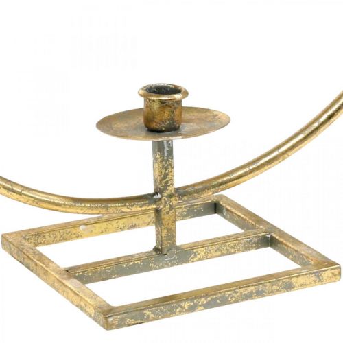 Floristik24 Kynttiläkoristeet seisomaan, koristesormus kynttilänjalalla, joulukoristeet metallista kultaisen antiikkisen ilmeen Ø40cm 43Hcm