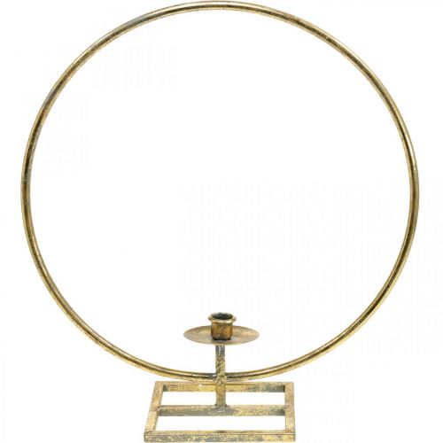 Floristik24 Kynttiläkoristeet seisomaan, koristesormus kynttilänjalalla, joulukoristeet metallista kultaisen antiikkisen ilmeen Ø40cm 43Hcm