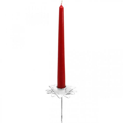 Floristik24 Kynttilänjalka kukka metallinen kynttilänjalka kiinnitettäväksi White Shabby Ø9cm