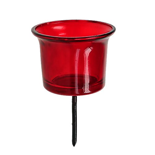 Floristik24 Kynttilänjalka kynttilän lasille punainen Ø6cm L10cm