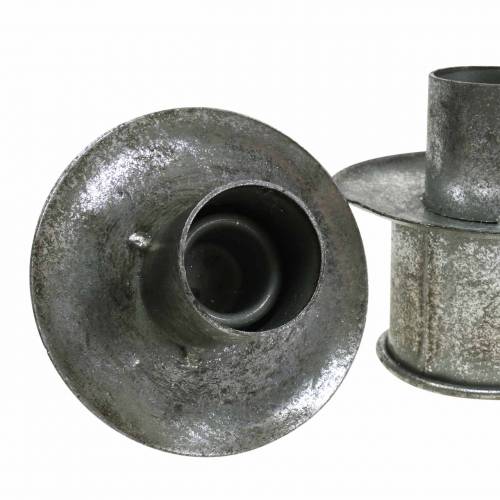 kohteita Step kynttilänjalka setti hopea antiikki Ø9,5-10,5cm H7-14cm 4kpl