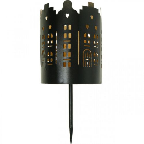 Floristik24 Kynttilänjalka City Black Tealight teline kiinnitettäväksi Ø8cm