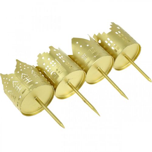 Floristik24 Kynttilänjalka city kultainen kynttilänjalka metallia Ø6,5cm 4kpl