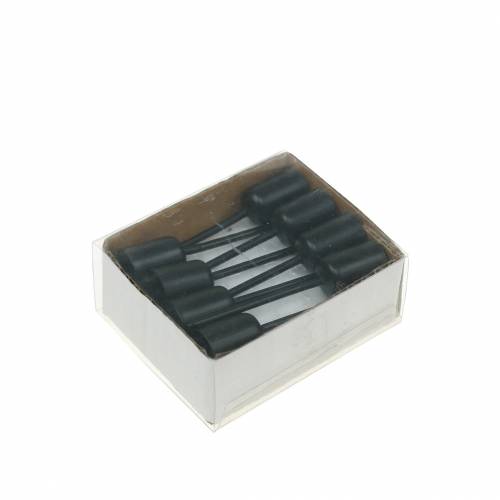Floristik24 Kynttilänjalka pieni musta H7cm Ø12,5mm 8 kpl