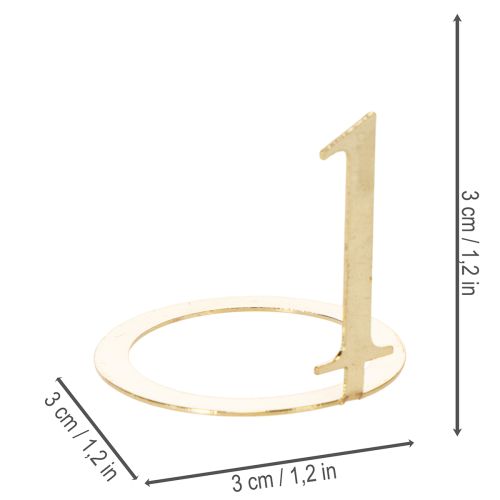 Kynttilärengas, kartiokynttilänumerosarja adventtiseppeleeseen, 3 cm, 4 kpl | Floristik24.fi