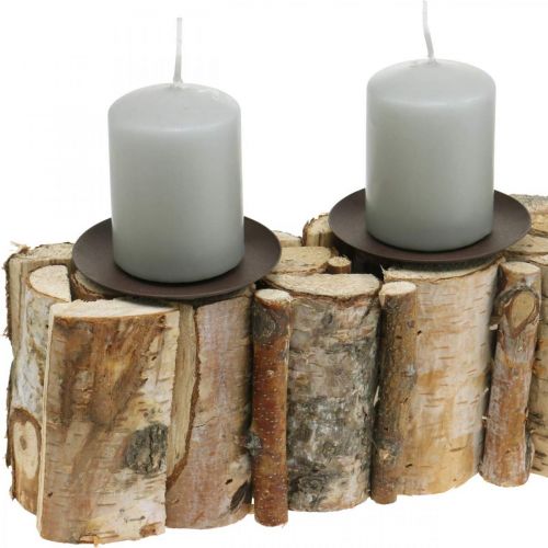 kohteita Pöytäkoristelu Adventtikoivu kynttilänjalka puuta 45×8cm K9cm