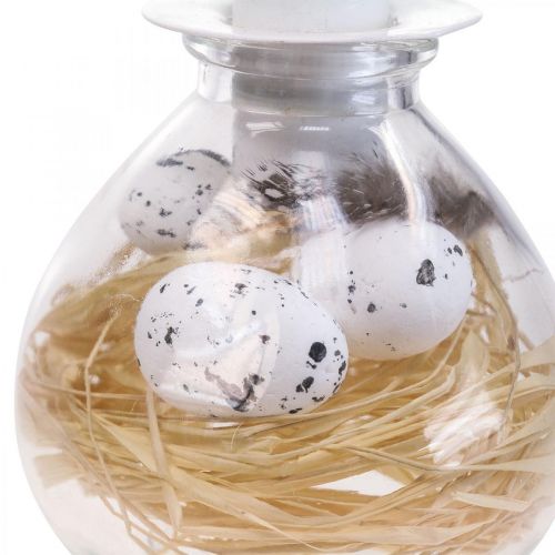 Floristik24 Kynttilänjalka Valkoinen Kynttilänjalka Lasi Pääsiäiskoristeet H11cm