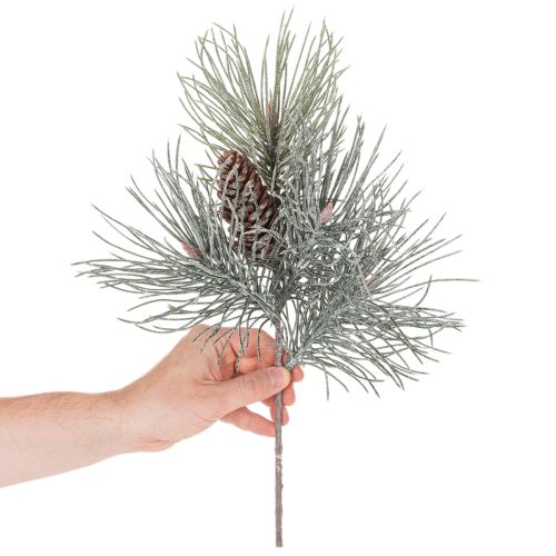 Keinotekoinen männynoksa käpyillä, talvinen, 40 cm | Floristik24.fi