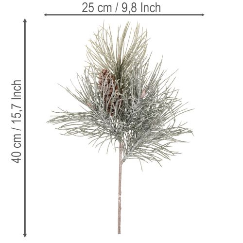 Keinotekoinen männynoksa käpyillä, talvinen, 40 cm | Floristik24.fi