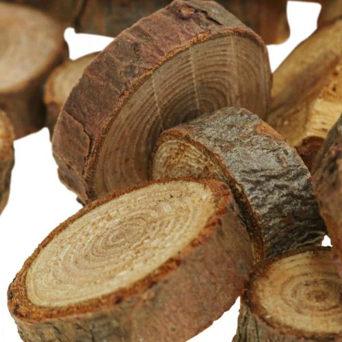 Floristik24 Puiset kiekot deco sprinkles puumänty pyöreä Ø3-4cm 500g