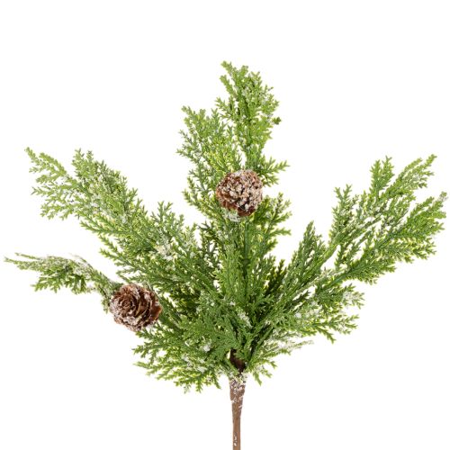 Keinotekoinen männynoksa käpyineen, lumen peitossa, 28 cm, 6 kpl ostaa | Floristik24.fi